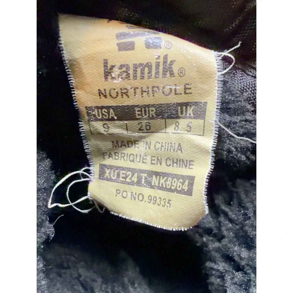 Kamik Northpole Kids Winter Snow Boots Size 9 Black NK8964